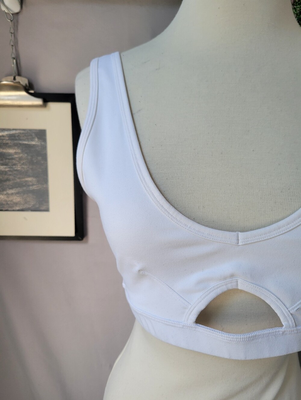Outdoor Voices Scoop Peakaboo Cutout Bra White L - Picture 5 of 10